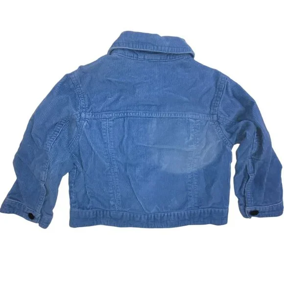 Lands' End Childs Corduroy Trucker Jacket Kids Size S(4) Blue Button-Front - Picture 7 of 11